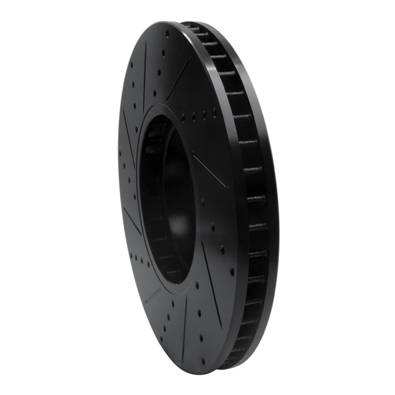 BMW 550i Brake Rotor (1) - Left Front - R1 Concepts - Drilled & Slotted - Black - `10-`18